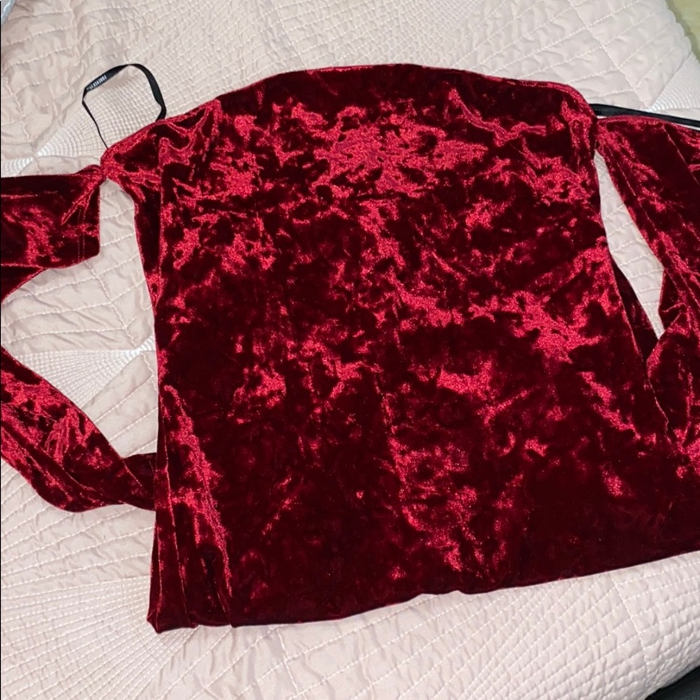 Red velvet dress